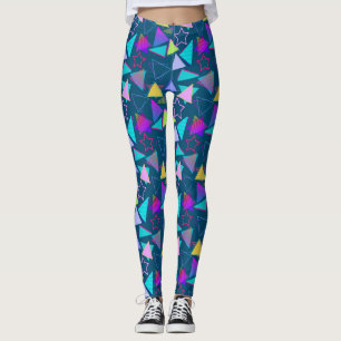 Legging Estilo de Vintagem do Padrão de Formas Geométricas