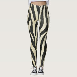 Legging Estilo de zebra de textura contínua do animalador