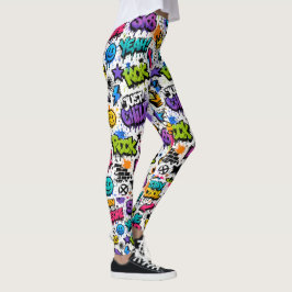 Legging Estilo divertido de Hip Hop Impressão Colorida de
