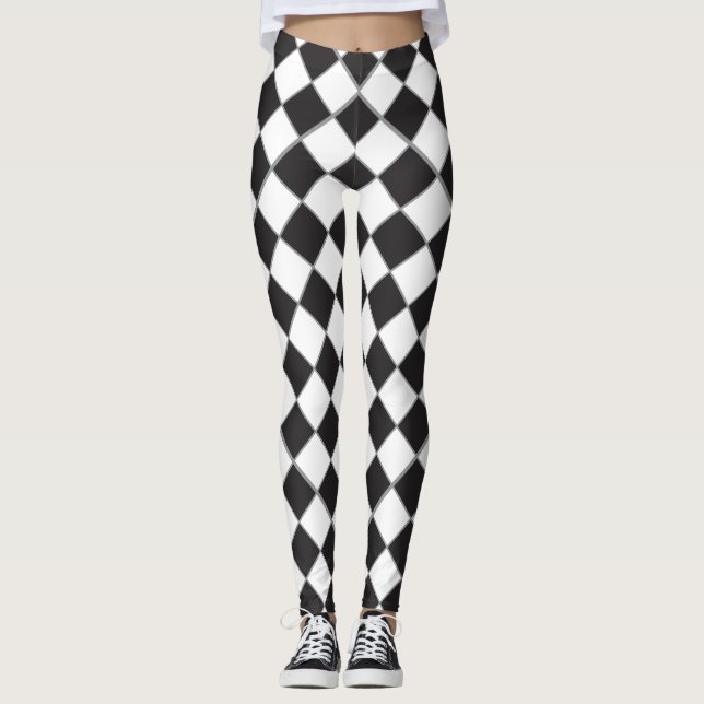 Legging Estilo do conselho de xadrez (Frente)
