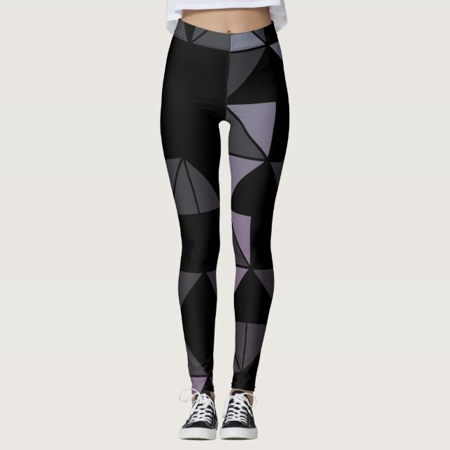 Legging Estilo Miami no Design preto escuro (Frente)