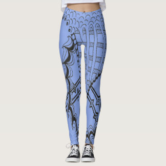 Legging Estilo moderno de porta de tendência desenhando em