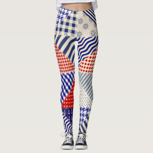 Legging Estilo Náutico Triângulo com Patchwork Retroativa