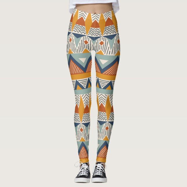 Legging Estilo Navajo - Design de padrão sem costura (Frente)