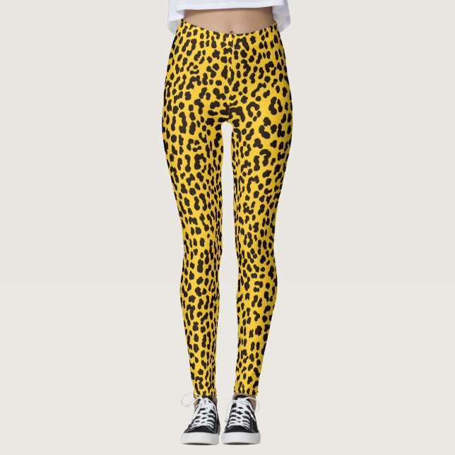 Legging Estilo Neon Yellow Leopard Print (Frente)