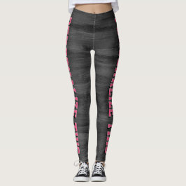 Legging Estilo Personalizado - Cinza Texturizado e Rosa Fr