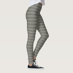 Legging Estilo Retro Cinza Pontos Polka 