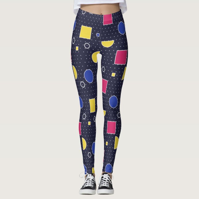 Legging Estilo Retro Synthwave Vaporwave Memphis (Frente)