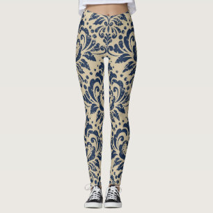 Legging Estilo Retroativo: Abstrato Floral Sem Vista