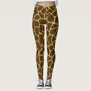 Legging Estilo Selvagem Girafa Pele Pele Padrão
