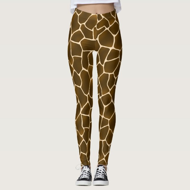 Legging Estilo Selvagem Girafa Pele Pele Padrão (Frente)