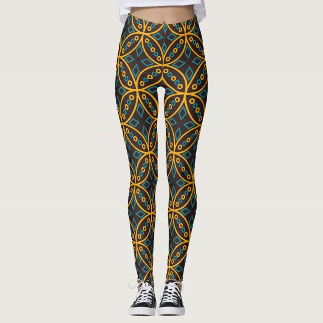 Legging Estilo Vintage batik em castanho. (Frente)