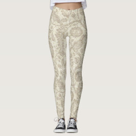 Legging Estilo Vitoriano Vinha Floral Cascata Grande Impre