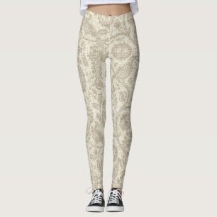 Legging Estilo Vitoriano Vinha Floral Cascata Grande Impre
