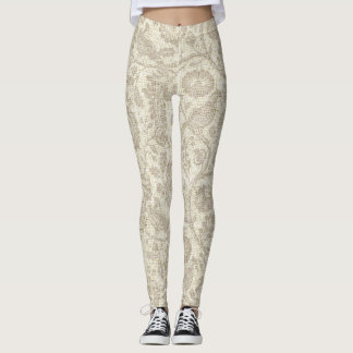 Legging Estilo Vitoriano Vinha Floral Cascata Grande Impre