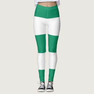 Legging Estiques verdes e brancos amplos