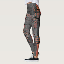 Legging Estradas de laranja e Cinza