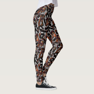 Legging Estranho manchado de vermelho até textura de coral
