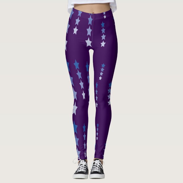 Legging Estrela Azul Escura e Clara (Frente)