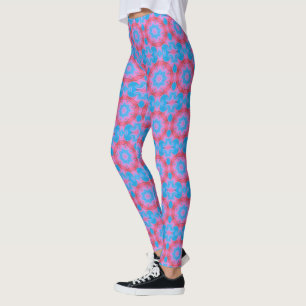Legging Estrela Boho Rosa e Azul