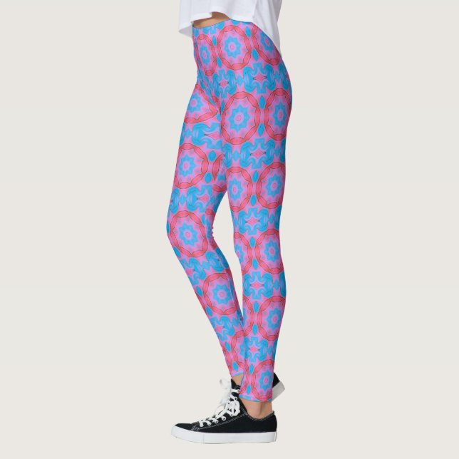 Legging Estrela Boho Rosa e Azul (Esquerda)