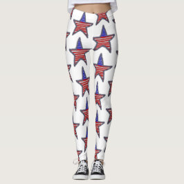 Legging estrela brilhante da bandeira americana