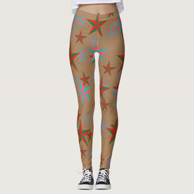 Legging Estrela Castanha Ativa (Frente)