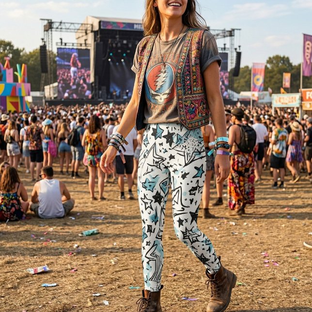 Legging Estrela Celestial Doodle (Criador carregado)