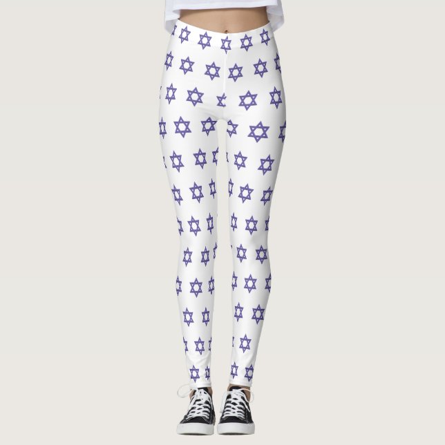 Legging Estrela de Davi Roxa Transparente (Frente)