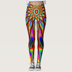 Legging Estrela psicadélico do arco-íris