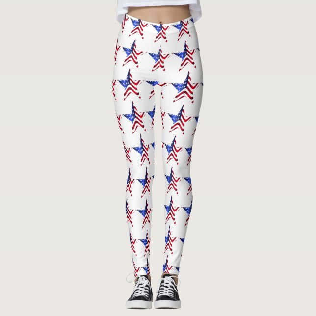 Legging Estrelas Americanas Brilhantes (Frente)