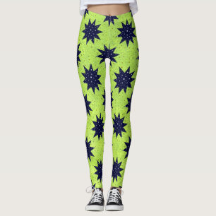 Legging Estrelas azuis e estrelas brancas e estrelas doura