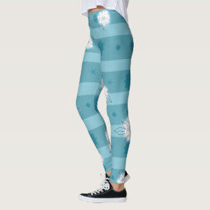 Legging Estrelas Azuis Modernas E Jardina Branca