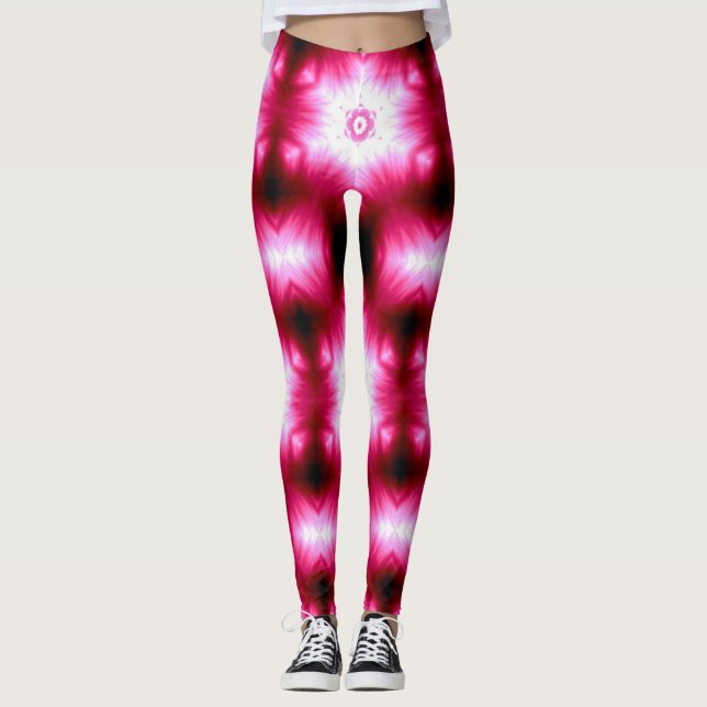 Legging estrelas brancas a rosa/preto (Frente)