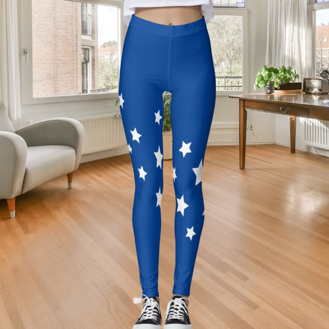 Legging Estrelas brancas azuis (Criador carregado)