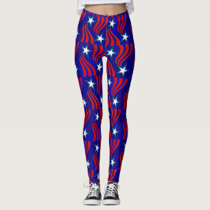 Legging Estrelas brancas, Stripes Vermelhas e Calças Azui