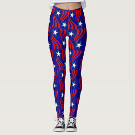 Legging Estrelas brancas, Stripes Vermelhas e Calças Azuis