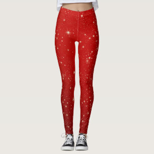 Legging Estrelas brilhantes em vermelho