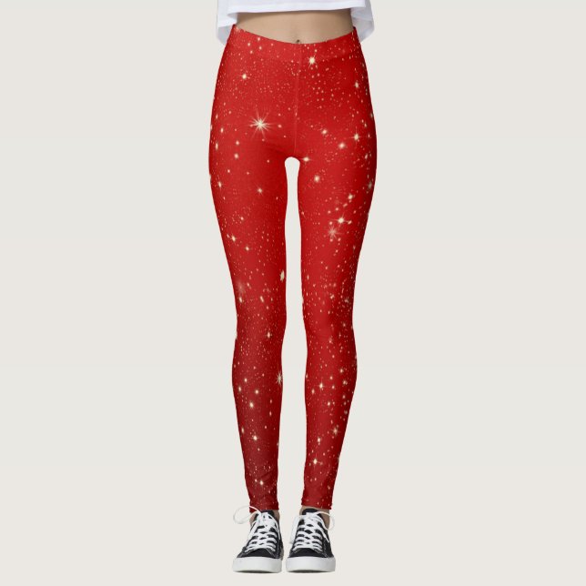 Legging Estrelas brilhantes em vermelho (Frente)