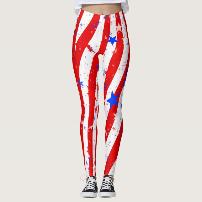 Legging Estrelas & caneleiras americanas do orgulho das (Frente)