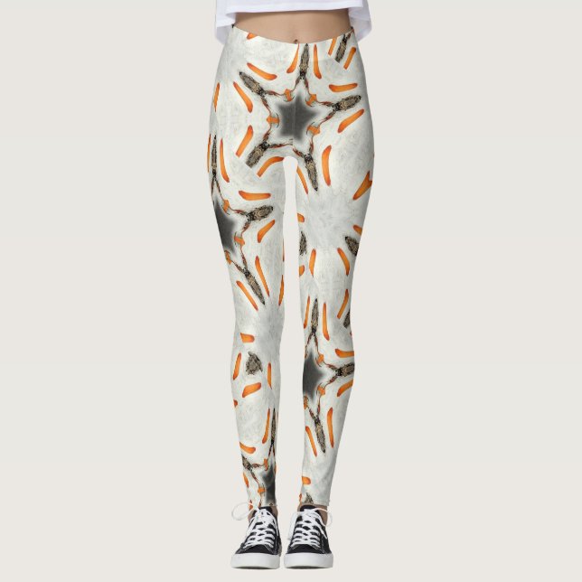 Legging estrelas colchadas cósmicas de cor branca (Frente)