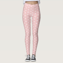 Legging Estrelas cor-de-rosa e brancas