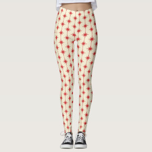 Legging Estrelas de 50 de Idade Atômica - Vermelho e Crem
