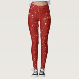 Legging Estrelas de Brilho - Vermelho Prateado