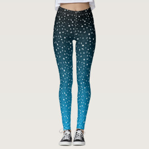 Legging Estrelas de gradiente preto/azul e legguras de lua