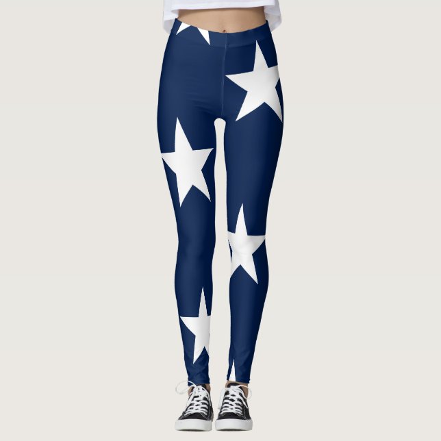 Legging Estrelas de tamanho Jumbo da bandeira Americana (Frente)