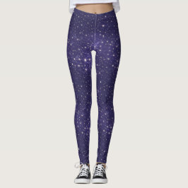 Legging Estrelas do Universo Sósmico da Galáxia Roxa Moder