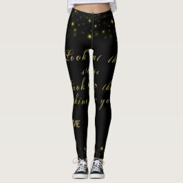 Legging Estrelas Douradas personalizadas e brilhantes a pr