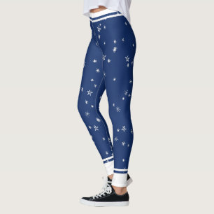 Legging Estrelas e faixas brancas e azuis marinhos