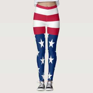 Legging Estrelas e faixas de bandeira americanas